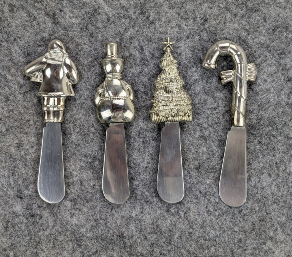 Papyrus Christmas Icon Spreader Set Of 4 Stainless Steel Holiday Cheese Knives